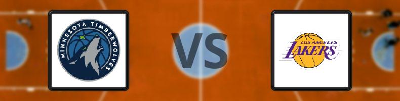 Minnesota Timberwolves - Los Angeles Lakers odds, speltips, resultat i NBA