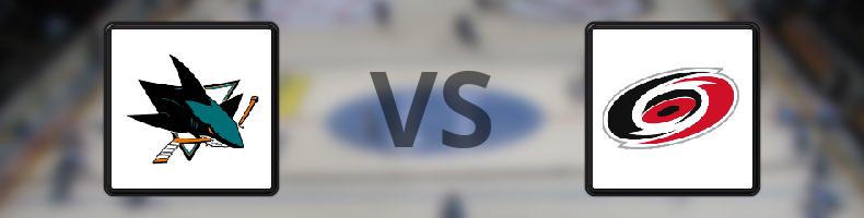 San José Sharks - Carolina Hurricanes odds, speltips, resultat i NHL