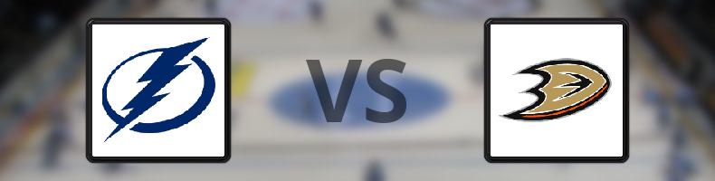 Tampa Bay Lightning - Anaheim Ducks odds, speltips, resultat i NHL