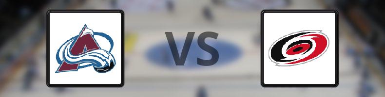 Colorado Avalanche - Carolina Hurricanes odds, speltips, resultat i NHL