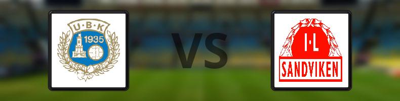 Utsiktens BK - Sandvikens IF odds, speltips, resultat i Superettan