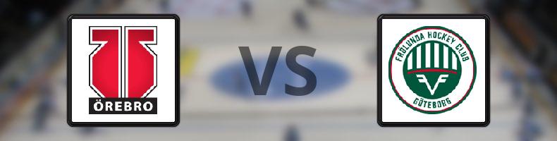 Örebro - Frölunda odds, speltips, resultat i SHL