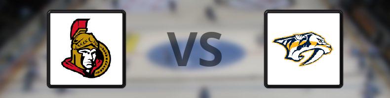 Ottawa Senators - Nashville Predators odds, speltips, resultat i NHL