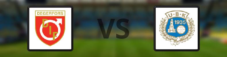 Degerfors IF - Utsiktens BK odds, speltips, resultat i Superettan