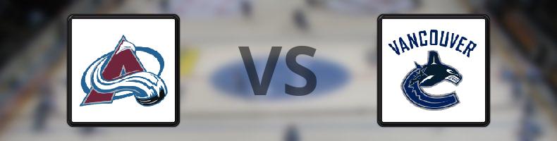 Colorado Avalanche - Vancouver Canucks odds, speltips, resultat i NHL