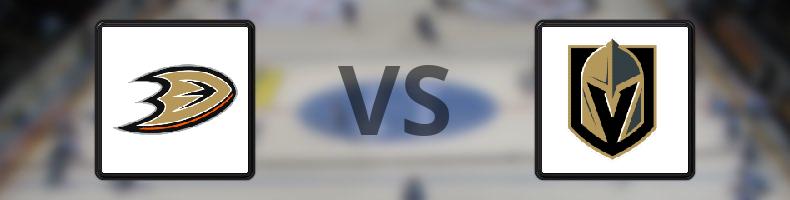 Anaheim Ducks - Vegas Golden Knights odds, speltips, resultat i NHL