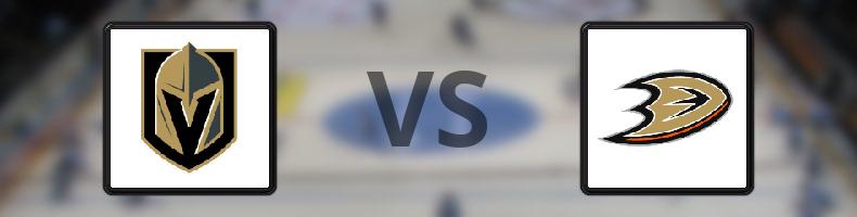 Vegas Golden Knights - Anaheim Ducks odds, speltips, resultat i NHL