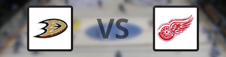Anaheim Ducks - Detroit Red Wings odds, speltips, resultat i NHL