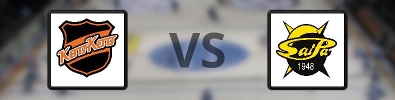 KooKoo - SaiPa odds, speltips, resultat i SM-liiga
