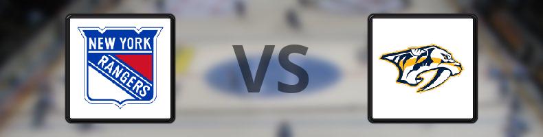 New York Rangers - Nashville Predators odds, speltips, resultat i NHL