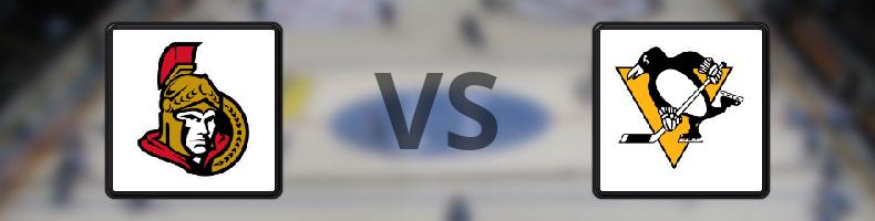 Ottawa Senators - Pittsburgh Penguins odds, speltips, resultat i NHL