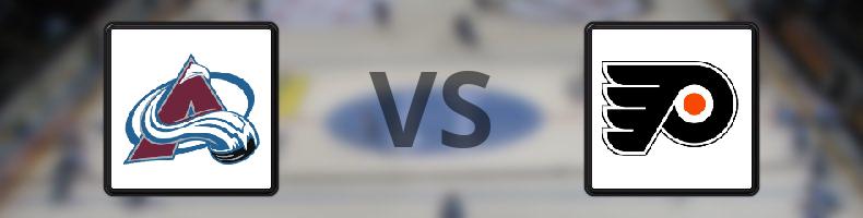 Colorado Avalanche - Philadelphia Flyers odds, speltips, resultat i NHL
