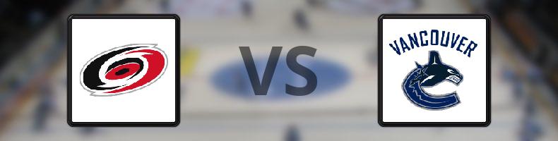 Carolina Hurricanes - Vancouver Canucks odds, speltips, resultat i NHL