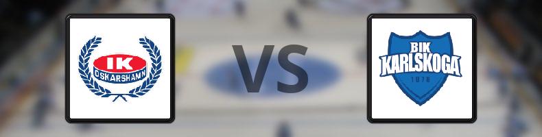 Oskarshamn - BIK Karlskoga odds, speltips, resultat i HockeyAllsvenskan