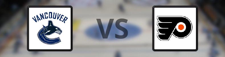 Vancouver Canucks - Philadelphia Flyers odds, speltips, resultat i NHL