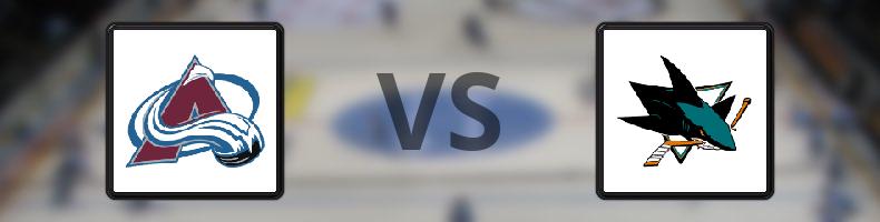 Colorado Avalanche - San José Sharks odds, speltips, resultat i NHL