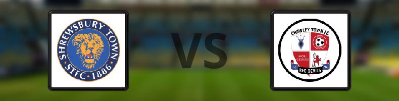 Shrewsbury - Crawley odds, speltips, resultat i League Two