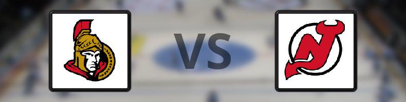 Ottawa Senators - New Jersey Devils odds, speltips, resultat i NHL