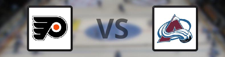 Philadelphia Flyers - Colorado Avalanche odds, speltips, resultat i NHL