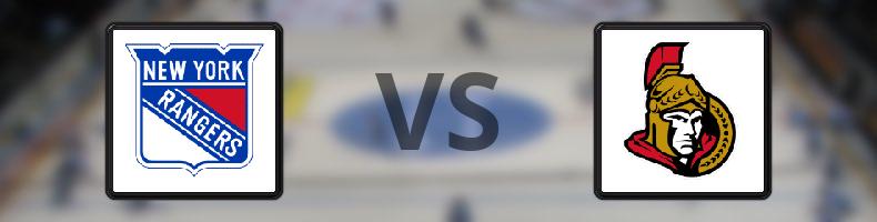 New York Rangers - Ottawa Senators odds, speltips, resultat i NHL