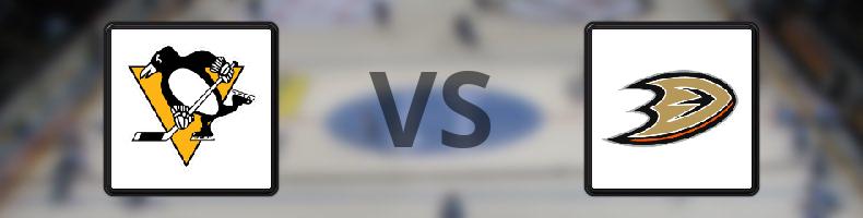Pittsburgh Penguins - Anaheim Ducks odds, speltips, resultat i NHL
