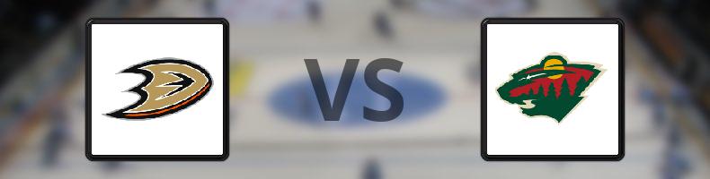 Anaheim Ducks - Minnesota Wild odds, speltips, resultat i NHL
