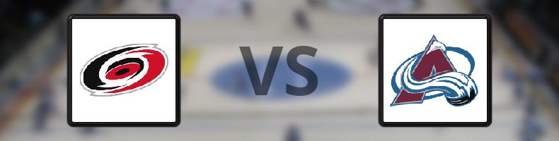 Carolina Hurricanes - Colorado Avalanche odds, speltips, resultat i NHL