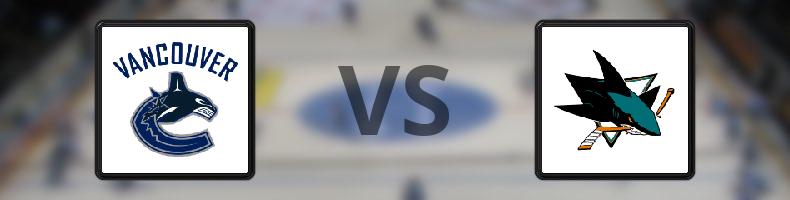 Vancouver Canucks - San José Sharks odds, speltips, resultat i NHL