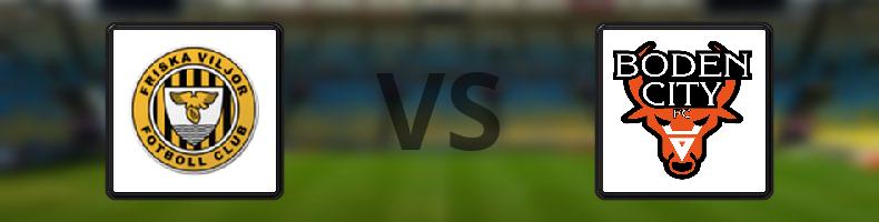 Friska Viljor FC - Boden City FC odds, speltips, resultat i Division 2