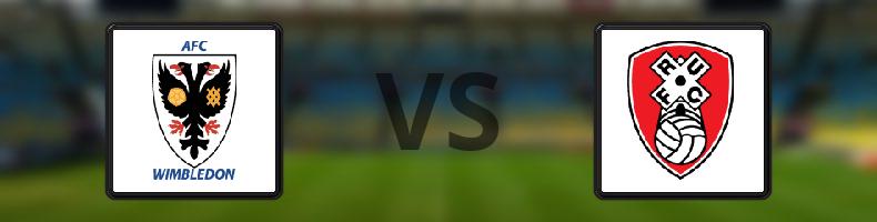 AFC Wimbledon - Rotherham odds, speltips, resultat i League One