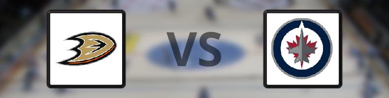 Anaheim Ducks - Winnipeg Jets odds, speltips, resultat i NHL