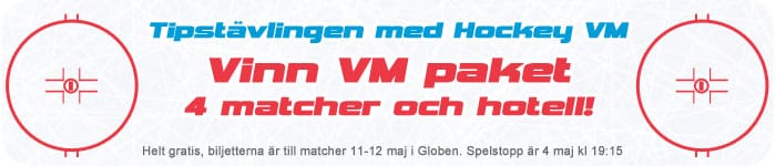 Vinn biljetter till Ishockey-VM i vår tipstävling