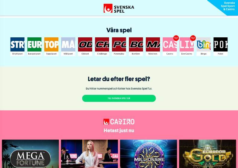 Svenska Spel sport & casino odds och bonus