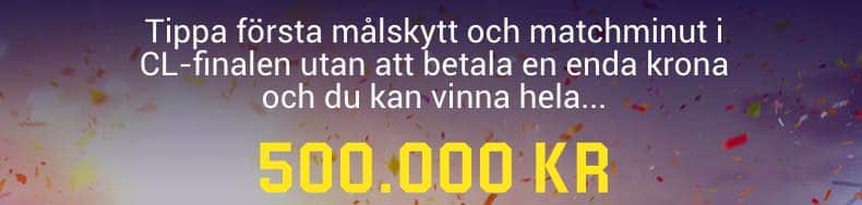 Tippa malskytt i CL-finalen vinn 500 000 kr