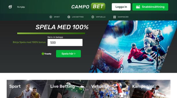 CampoBet bonus, sport, odds, Sverige, recension