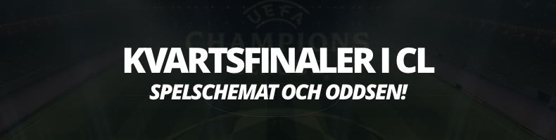 Kvartsfinaler i Champions League 2024, spelschema, matcher, odds