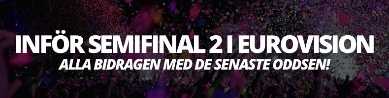 Eurovision 2024 Oddsen & speltips på semifinal 2 - bidragen, datum och tid