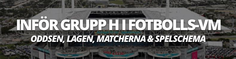 Fotbolls-VM 2026: Grupp H - odds, spelschema, tabell & resultat