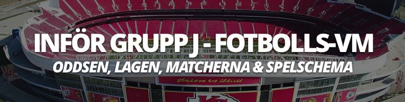 Fotbolls-VM 2026: Grupp J - odds, spelschema, tabell & resultat