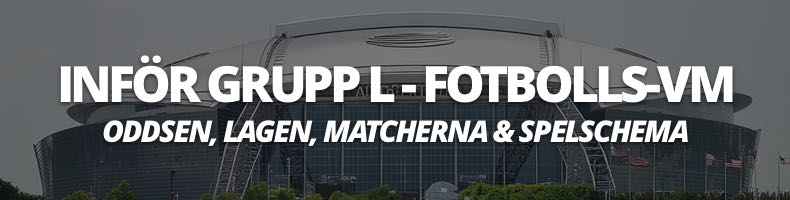 Fotbolls-VM 2026: Grupp L - odds, spelschema, tabell & resultat