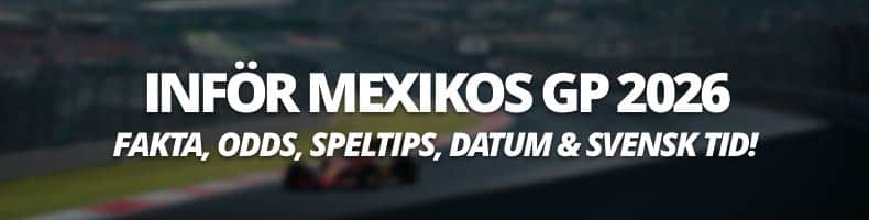 Formel 1: Vem vinner Mexikos GP 2026? - odds, datum & speltips