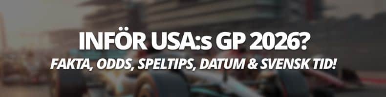 Formel 1: Vem vinner USA:s GP 2026? - odds, datum & speltips